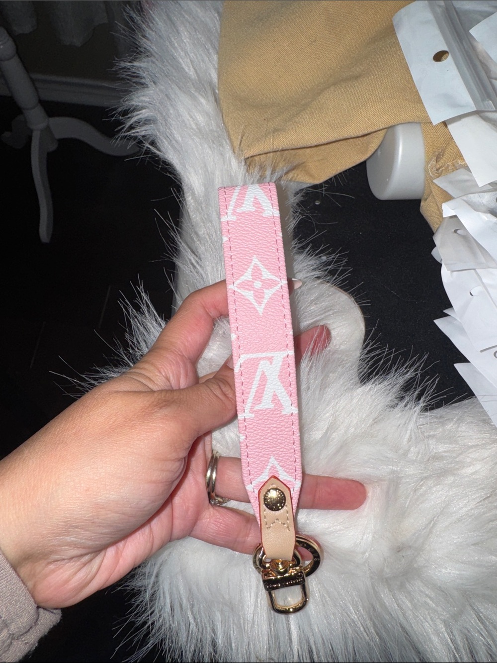 Pink Monogram Keychain